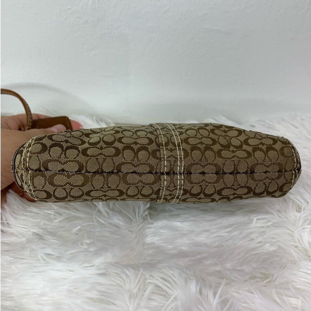 COACH Brown Signature Canvas Wristlet - Picture 3 of 10